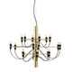 Flos 2097/18 Chandelier by Gino Sarfatti – brass with clear bulbs