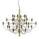 Flos 2097/30 Chandelier by Gino Sarfatti – brass with clear bulbs