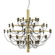 Flos 2097/50 Chandelier by Gino Sarfatti – brass with frosted bulbs