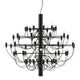 Flos 2097/50 Chandelier by Gino Sarfatti – matt black with frosted bulbs