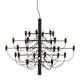 Flos 2097/30 Chandelier by Gino Sarfatti – matt black with clear bulbs