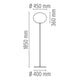 Flos Glo-Ball F3 Floor Dimensions