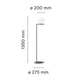 Flos IC F1 Floor Lamp — dimensions