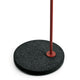 Flos IC F Outdoor Floor Lamp in Red Burgundy with Black Lava Stone — packshot, base detail
