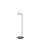 Flos IC F1 Outdoor Floor Lamp in Red Burgundy with Black Lava Stone — packshot