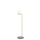 Flos IC F1 Outdoor Floor Lamp in Brass with Grey Lava Stone — packshot