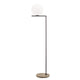 Flos IC F2 Outdoor Floor Lamp in Deep Brown with Travertino Imperiale Stone — packshot