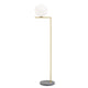 Flos IC F2 Outdoor Floor Lamp in Brass with Grey Lava Stone — packshot