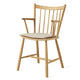 HAY J42 Dining Armchair in Oiled Oak — packshot, with J42 Seat Cushion in Bolgheri LGG60