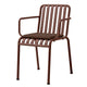 HAY Palissade Chair & Armchair Seat Cushion in Iron Red — studio, with Palissade Armchair