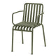 HAY Palissade Chair & Armchair Seat Cushion in Olive Green — studio, with Palissade Armchair