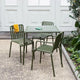 HAY Palissade Outdoor Dining Table Square in Olive Green — lifestyle