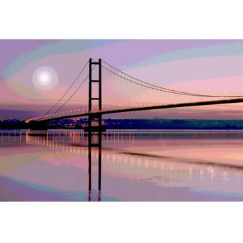 Humber Bridge Limited Edition (25) 60x38in Canvas Print Purple