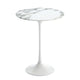 Knoll Saarinen Round Side Table D41cm in Arabescato Marble, White Base — packshot
