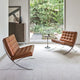 Knoll Barcelona Relax Lounge Chair in Cognac Venezia Leather — lifestyle