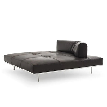 Knoll Matic Chaise Longue Left Hand Quilted Version Polished Aluminium Frame
