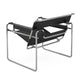 Knoll Wassily Lounge Chair in Black Cowhide Leather, Chrome Frame — packshot, detail