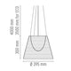 Flos KTribe S2 Pendant Light — dimensions