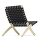 Carl Hansen MG501 Cuba Lounge Chair in Oak Black, Black Webbing — packshot, detail