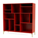 Montana Mega 201801 Bookcase in Rosehip with brass legs — packshot