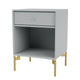 Montana Selection Dream Bedside Table in Fjord with brass legs — packshot