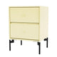 Montana Selection Drift Bedside Table in Camomile with black legs — packshot