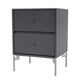 Montana Selection Drift Bedside Table in Coal with chrome legs — packshot