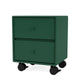 Montana Selection Drift Bedside Table in Pine with castors — packshot