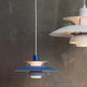 Louis Poulsen PH 5 Mini Pendant Light Monochrome Blue with PH 5 Classic White lifestyle