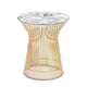 Knoll Platner Side Table in 18k Gold, Arabescato Marble — packshot