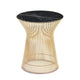 Knoll Platner Side Table in 18k Gold, Nero Marquina Marble — packshot