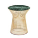 Knoll Platner Side Table in 18k Gold, Verde Alpi Marble — packshot