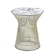 Knoll Platner Side Table in Polished Nickel, Arabescato Marble — packshot