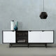 Andersen S1 Sideboard in Oak Black Lacquer with White doors — lifestyle, detail