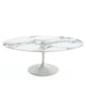 noll Saarinen Oval Coffee Table in Arabescato Marble, White Base — packshot