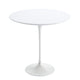 Knoll Saarinen Round Side Table D51cm in White Laminate, White Base — packshot