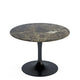 Knoll Saarinen Round Coffee Table D51cm in Brown Emperador Marble, Black Base — packshot