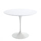 Knoll Saarinen Round Dining Table D91cm in White Laminate, White Base — packshot