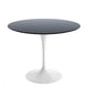 Knoll Saarinen Round Dining Table D91cm in Black Laminate, White Base — packshot