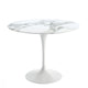 Knoll Saarinen Round Dining Table D91cm in Arabescato Marble, White Base — packshot