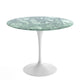 Knoll Saarinen Round Dining Table D91cm in Verde Alpi Marble, White Base — packshot