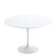 Knoll Saarinen Round Dining Table D107cm in White Laminate, White Base — packshot