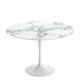 Knoll Saarinen Round Dining Table D107cm in Arabescato Marble, White Base — packshot