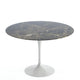 Knoll Saarinen Round Dining Table D107cm in Brown Emperador Marble, White Base — packshot