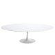 Knoll Saarinen Large Oval Dining Table 244cm in White Laminate, White Base — packshot