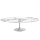 Knoll Saarinen Large Oval Dining Table 244cm in Arabescato Marble, White Base — packshot