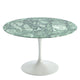Knoll Saarinen Round Dining Table D120cm in Verde Alpi Marble, White Base — packshot
