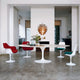 Knoll Saarinen Tulip Dining Chair Upholstered — lifestyle, with Saarinen Large Oval Dining Table and Tulip Armchair