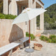 Skagerak Messina Parasol Off-White Ø210cm — lifestyle, with Capri Umbrella Foot 30Kg