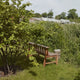 Skagerak Cadence Outdoor Bench in Untreated Teak — lifestyle